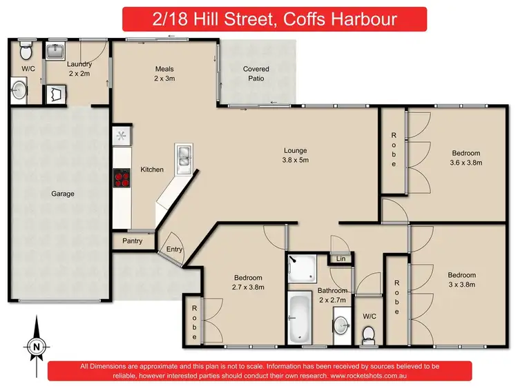 Floorplan of Homely townhouse listing, 2/18 Hill Street, Coffs Harbour NSW 2450