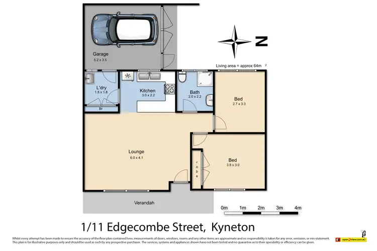 Floorplan of Homely unit listing, 1/11 Edgecombe Street, Kyneton VIC 3444