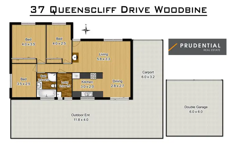 Floorplan of Homely house listing, 37 Queenscliff Drive, Woodbine NSW 2560