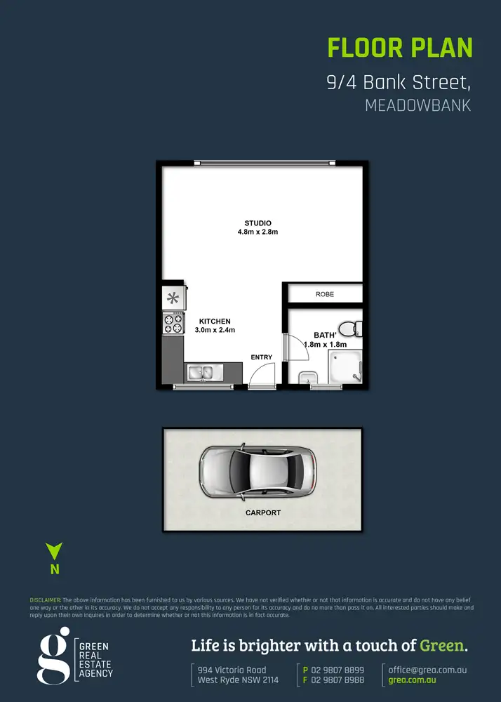 Floorplan of Homely studio listing, 9/4 Bank Street, Meadowbank NSW 2114
