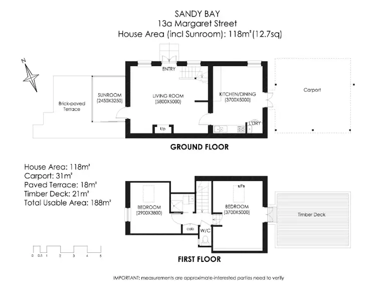 Floorplan of Homely house listing, 13a Margaret Street, Sandy Bay TAS 7005