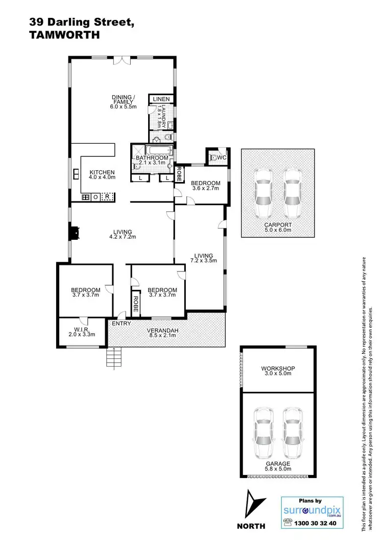 Floorplan of Homely house listing, 39 Darling Street, Tamworth NSW 2340