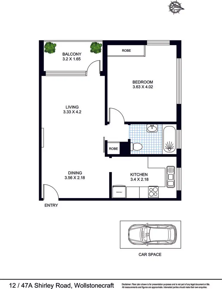 Floorplan of Homely apartment listing, 12/47A Shirley Road, Wollstonecraft NSW 2065