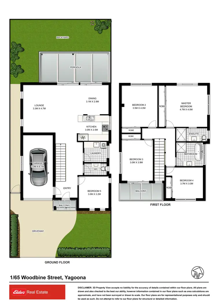 Floorplan of Homely townhouse listing, 1/65 Woodbine Street, Yagoona NSW 2199