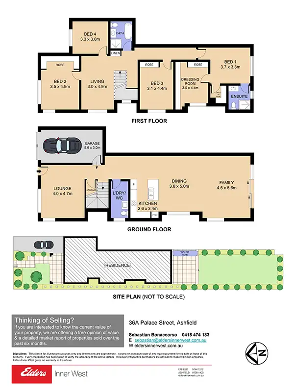 Floorplan of Homely semi-detached listing, 36a Palace Street, Ashfield NSW 2131