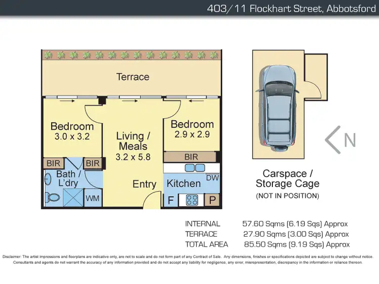 Floorplan of Homely apartment listing, 403/11 Flockhart Street, Abbotsford VIC 3067