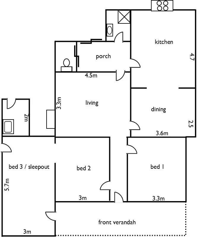 Floorplan of Homely house listing, 20 Splatt Street, Apsley VIC 3319