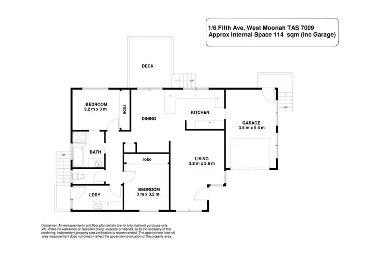 Floorplan of Homely unit listing, 1/6 Fifth Avenue, West Moonah TAS 7009