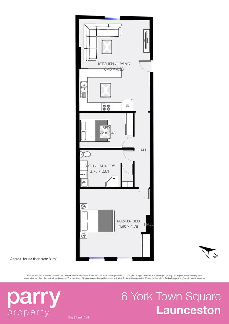 Floorplan of Homely apartment listing, 6 Yorktown Square, Launceston TAS 7250