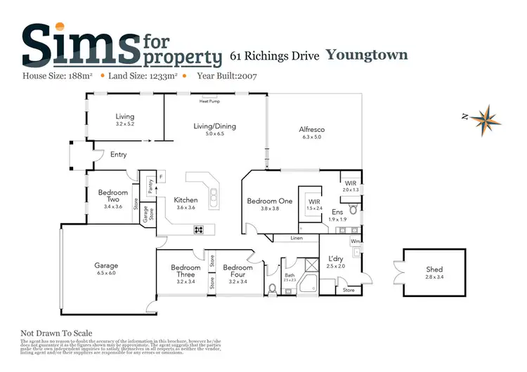 Floorplan of Homely house listing, 61 Richings Drive, Youngtown TAS 7249