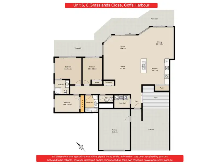 Floorplan of Homely unit listing, 6/8 Grasslands Close, Coffs Harbour NSW 2450