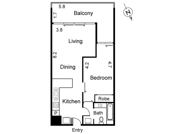 Floorplan of Homely apartment listing, 514/54 Nott Street, Port Melbourne VIC 3207