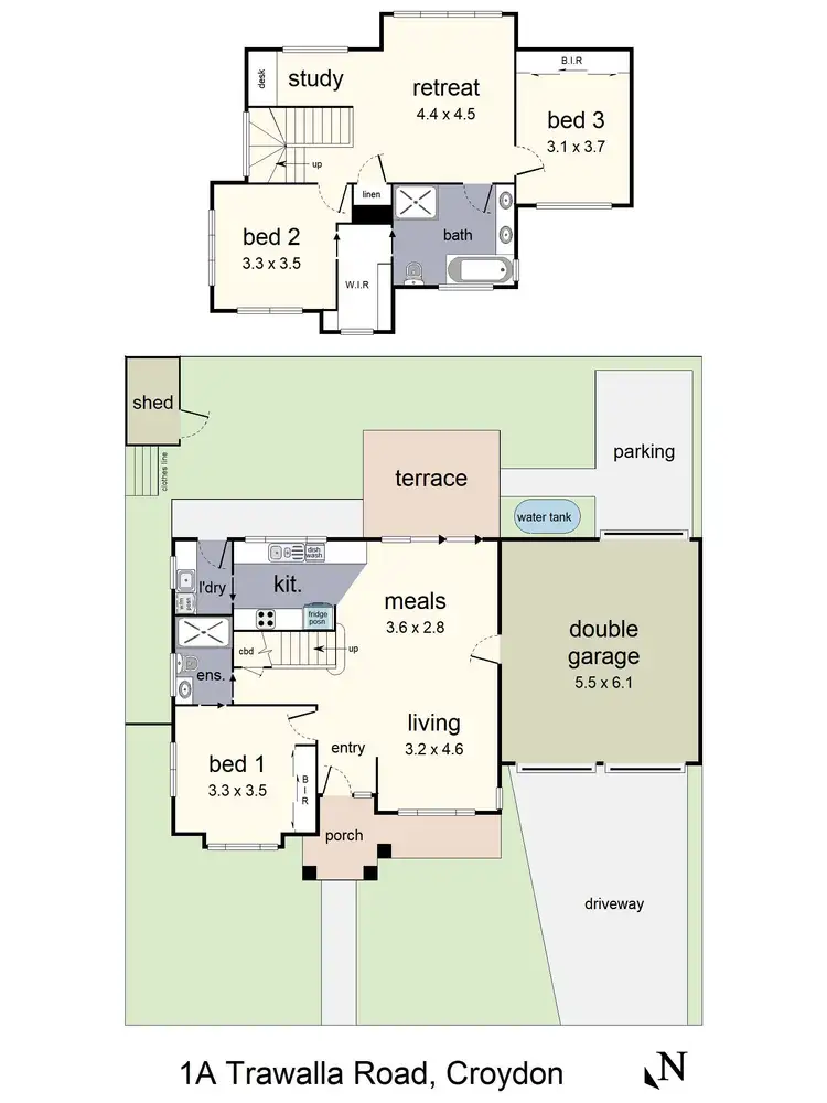 Floorplan of Homely house listing, 1A Trawalla Road, Croydon VIC 3136
