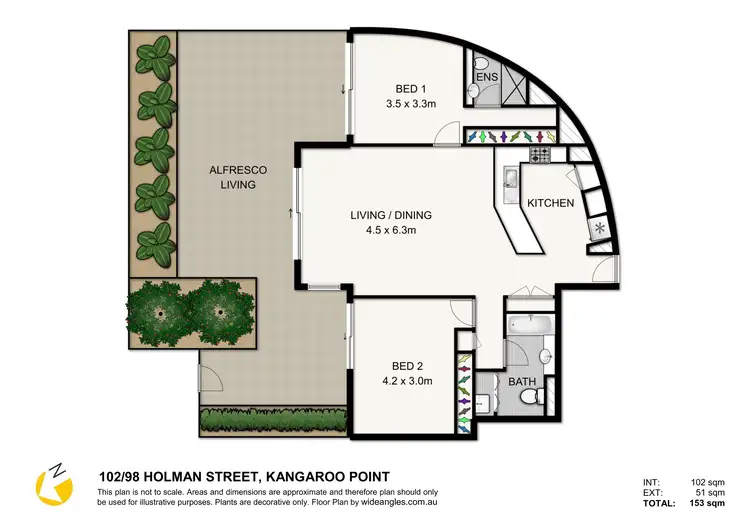Floorplan of Homely apartment listing, 102/98 Holman Street, Kangaroo Point QLD 4169