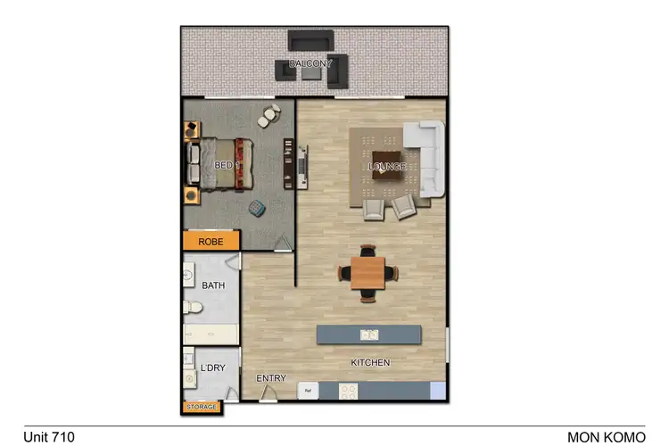 Floorplan of Homely unit listing, 710/99 Marine Parade, Redcliffe QLD 4020