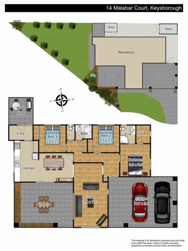 Floorplan of Homely house listing, 14 Malabar Court, Keysborough VIC 3173