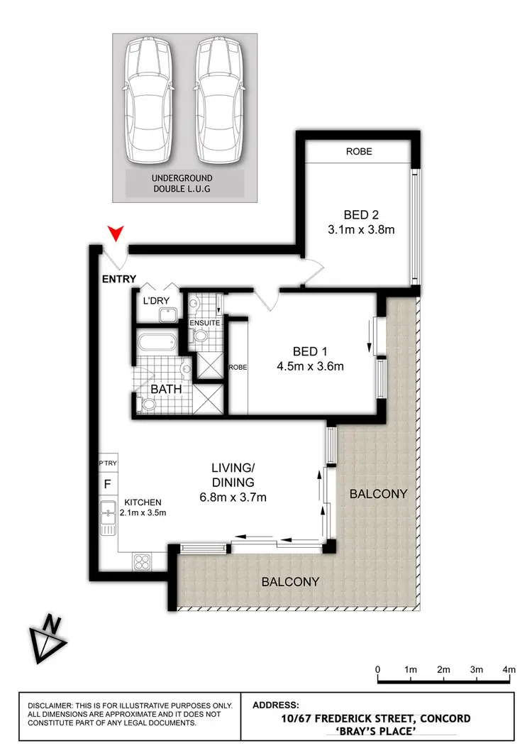 Floorplan of Homely apartment listing, 10/67 Frederick Street, Concord NSW 2137