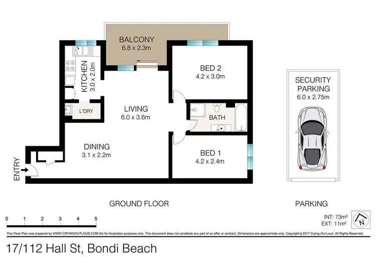 Floorplan of Homely apartment listing, 17/112-134 Hall Street, Bondi Beach NSW 2026