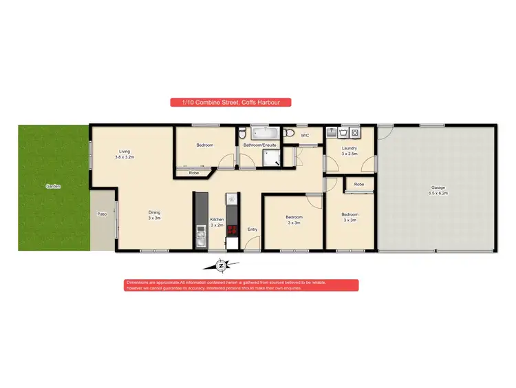 Floorplan of Homely townhouse listing, 1/10 Combine Street, Coffs Harbour NSW 2450