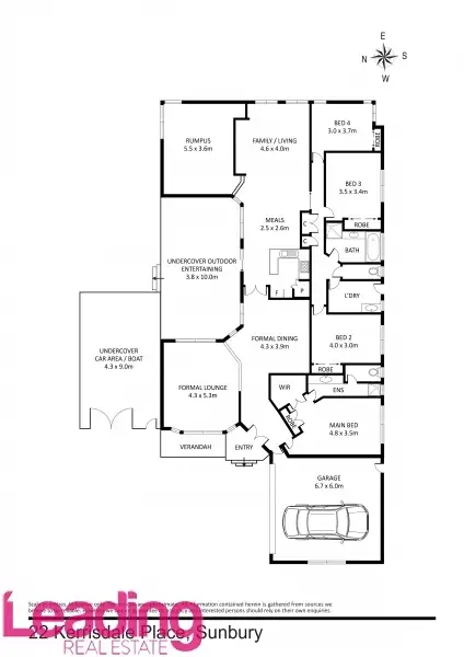 Floorplan of Homely house listing, 22 Kerrisdale Place, Sunbury VIC 3429