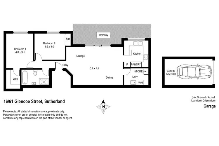 Floorplan of Homely unit listing, 16/61-65 Glencoe Street, Sutherland NSW 2232