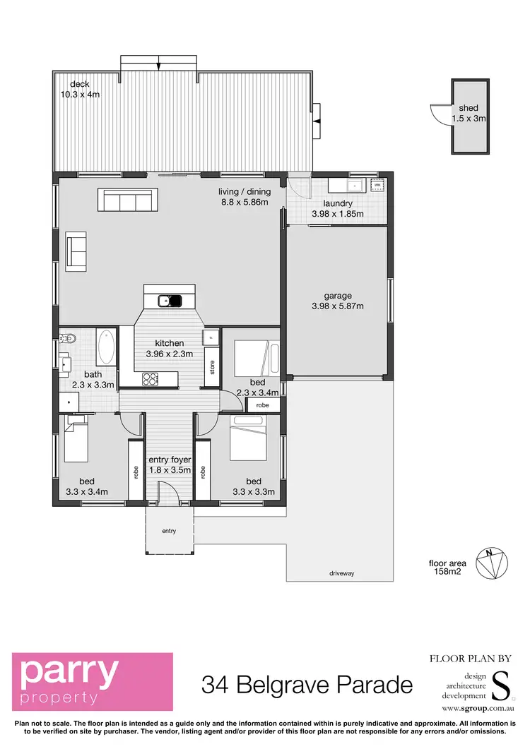 Floorplan of Homely house listing, 34 Belgrave Parade, Youngtown TAS 7249