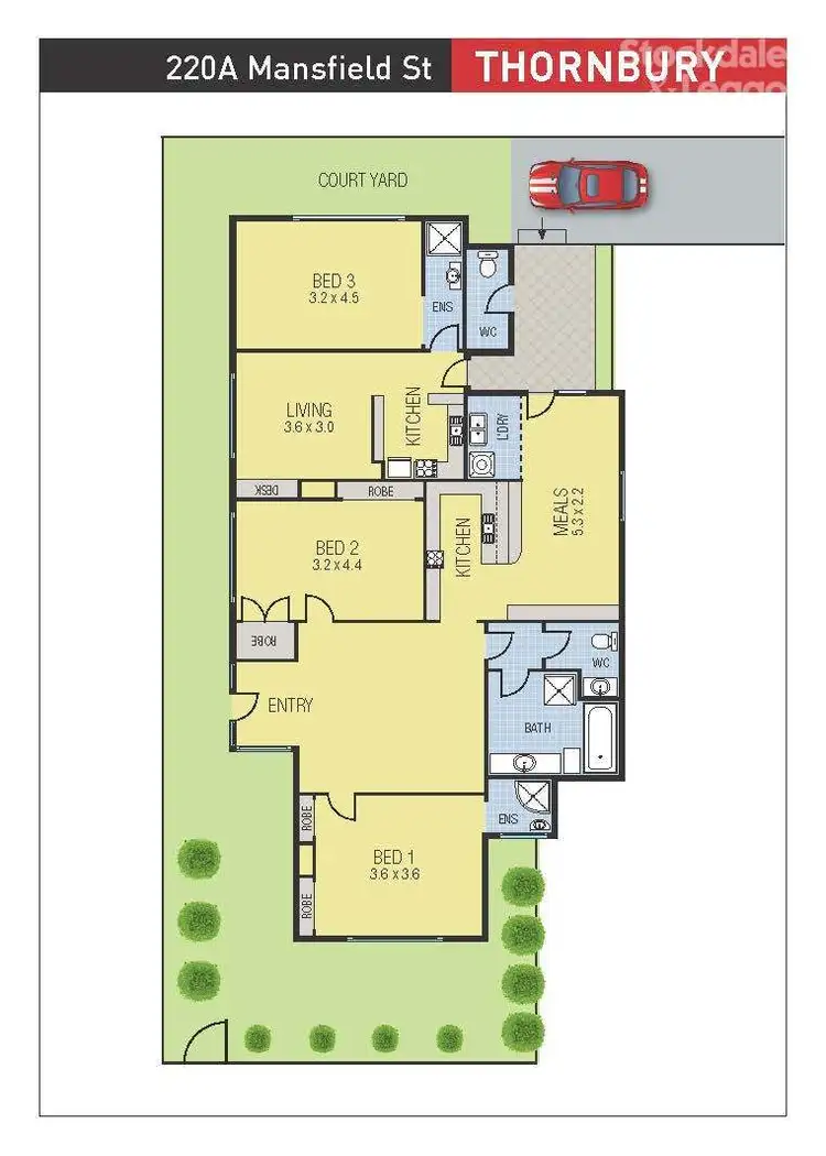 Floorplan of Homely house listing, 220A Mansfield Street, Thornbury VIC 3071