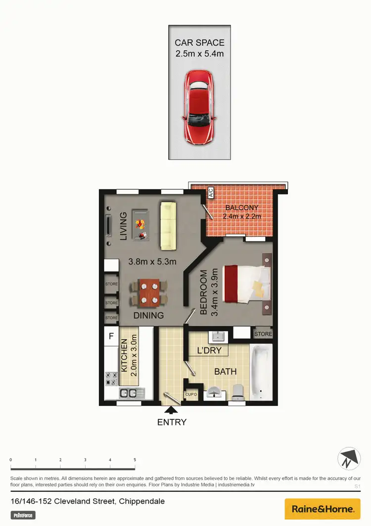 Floorplan of Homely apartment listing, 16/146 Cleveland Street, Chippendale NSW 2008