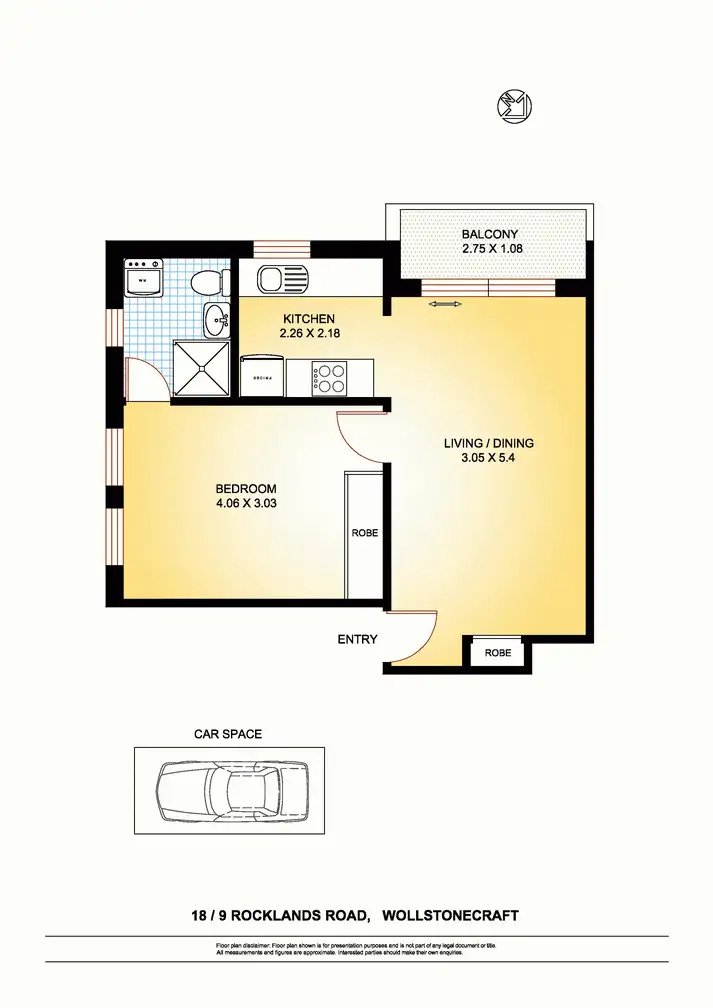 Floorplan of Homely apartment listing, 18/9 Rocklands Road, Wollstonecraft NSW 2065