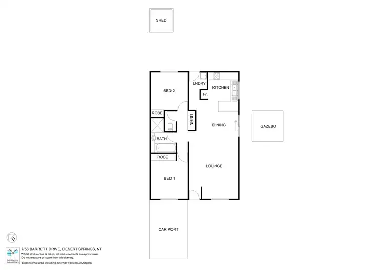 Floorplan of Homely unit listing, 7/56 Barrett Drive, Alice Springs NT 870
