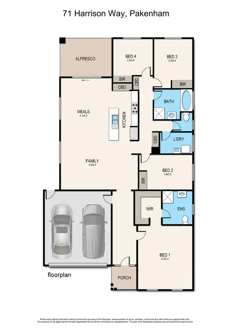 Floorplan of Homely house listing, 71 Harrison Way, Pakenham VIC 3810
