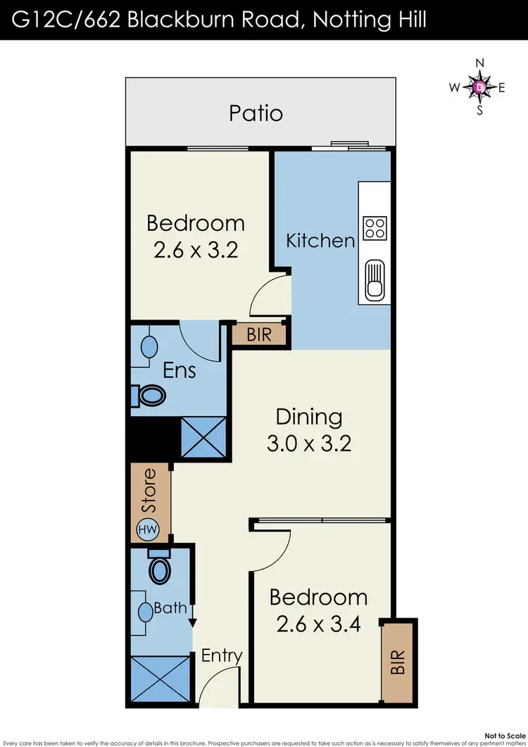 Floorplan of Homely apartment listing, G12C/662 Blackburn Road, Notting Hill VIC 3168