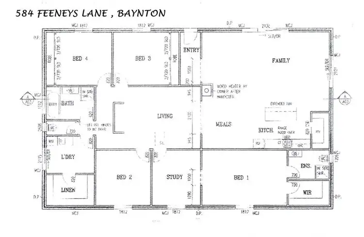 Floorplan of Homely house listing, 584 Feeneys Road, Benloch VIC 3444