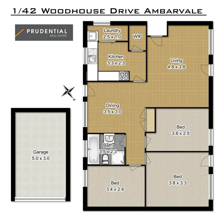 Floorplan of Homely villa listing, 1/42 Woodhouse Drive, Ambarvale NSW 2560