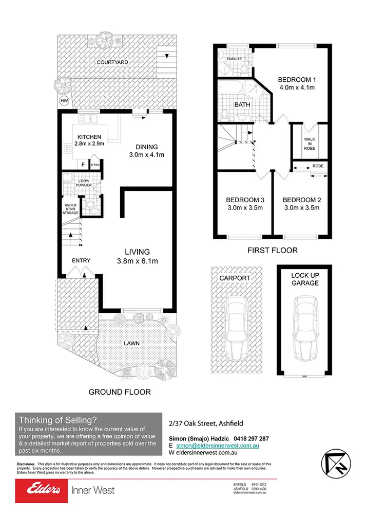Floorplan of Homely townhouse listing, 2/37 Oak Street, Ashfield NSW 2131