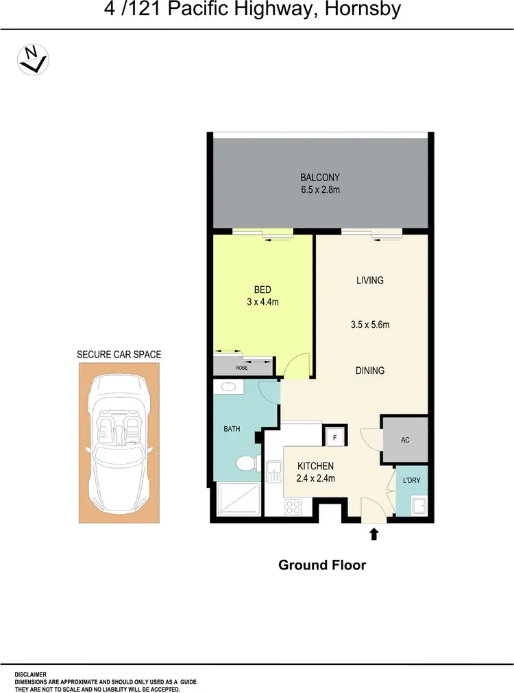 Floorplan of Homely apartment listing, 4/121-133 Pacific Highway, Hornsby NSW 2077