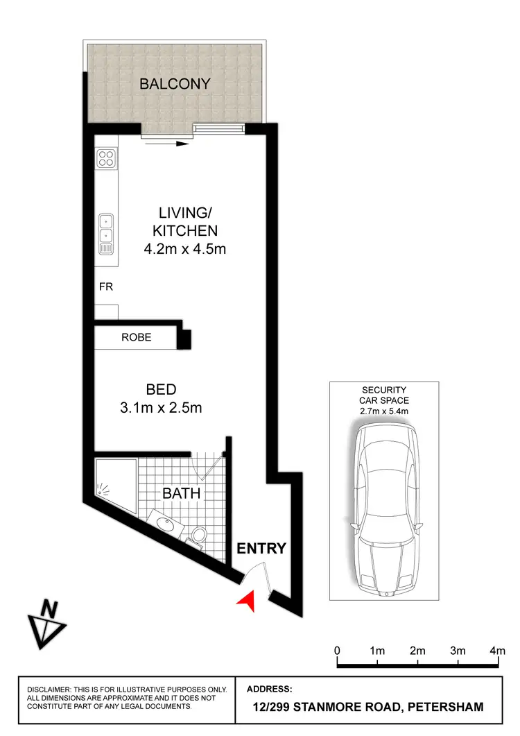 Floorplan of Homely apartment listing, 12/299 Stanmore Road, Petersham NSW 2049