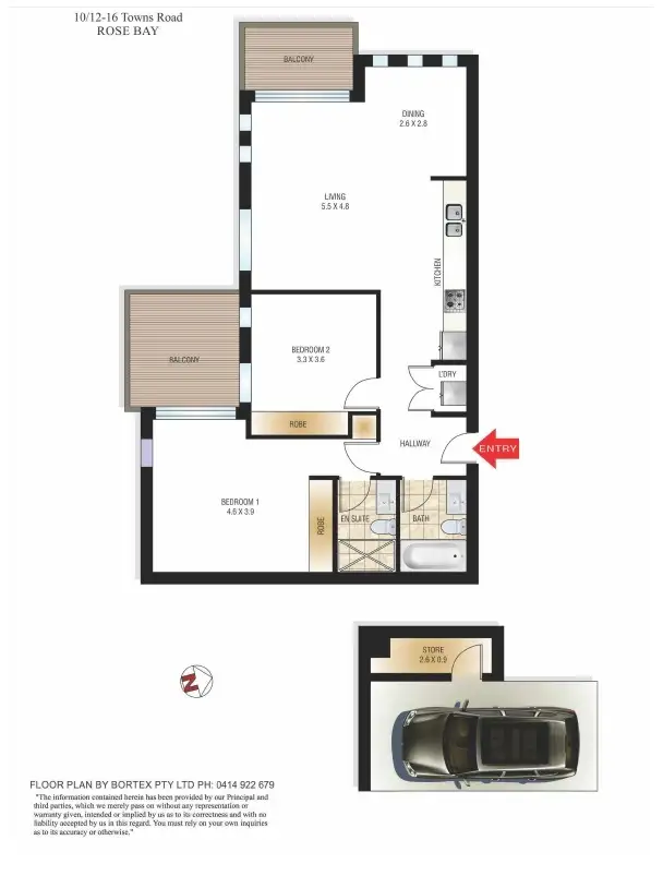 Floorplan of Homely apartment listing, 10/2-16 Towns Road, Rose Bay NSW 2029