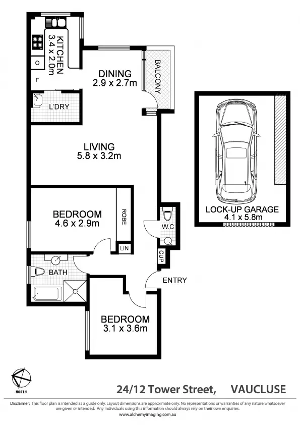 Floorplan of Homely apartment listing, 24/12 Tower Street, Vaucluse NSW 2030