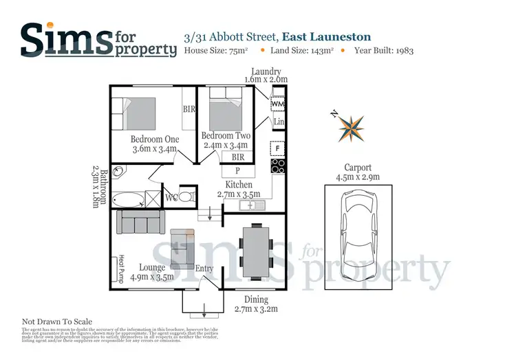 Floorplan of Homely unit listing, 3/31 Abbott Street, East Launceston TAS 7250