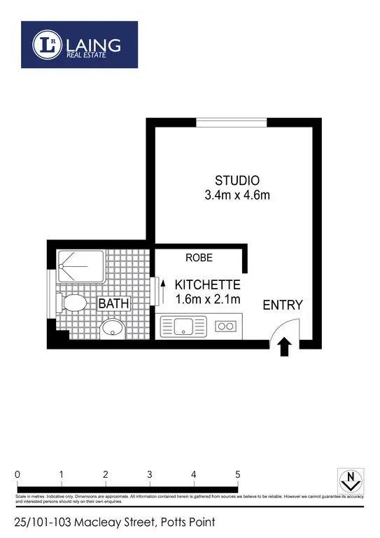 Floorplan of Homely studio listing, 25/101-103 Macleay Street, Potts Point NSW 2011