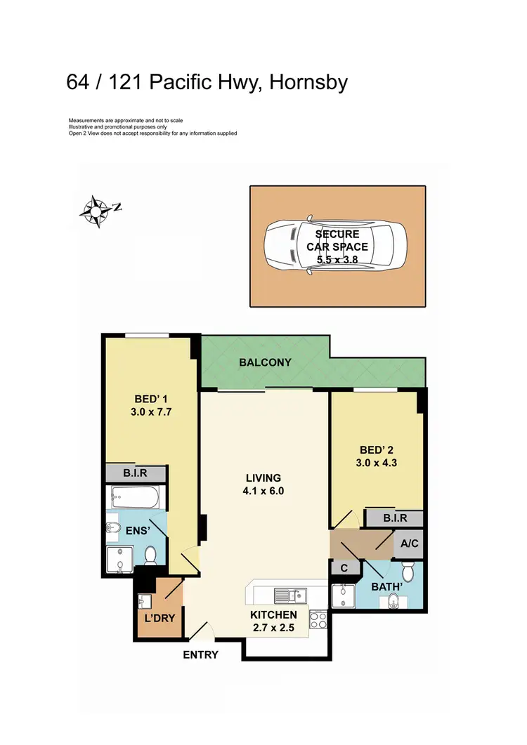 Floorplan of Homely apartment listing, 64/121 Pacific Highway, Hornsby NSW 2077