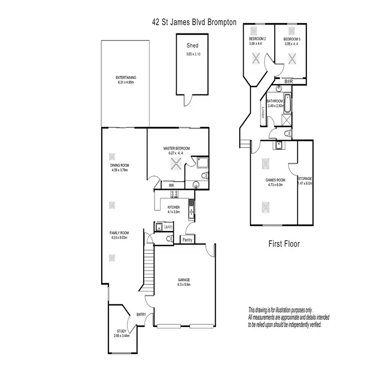 Floorplan of Homely house listing, 42 St James Boulevard, Brompton SA 5007