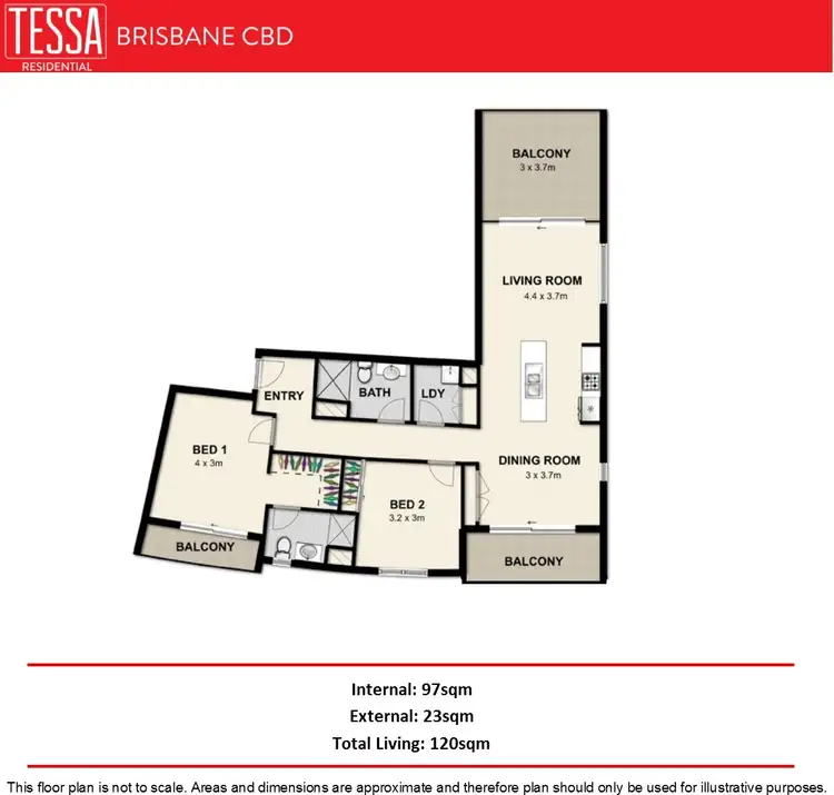 Floorplan of Homely apartment listing, 277/82 Boundary Street, Brisbane City QLD 4000