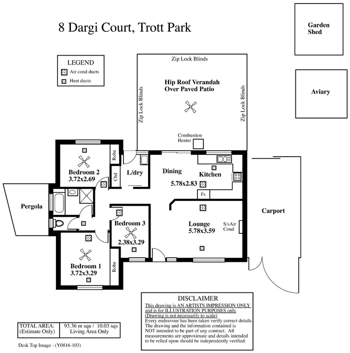 Floorplan of Homely house listing, 8 DARGI COURT, Trott Park SA 5158