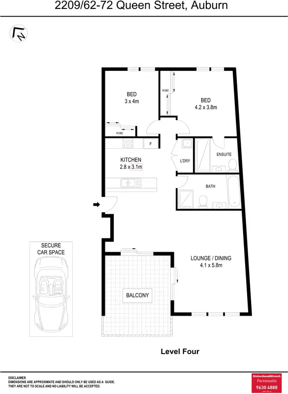 Floorplan of Homely apartment listing, 2209/62-72 Queen Street, Auburn NSW 2144