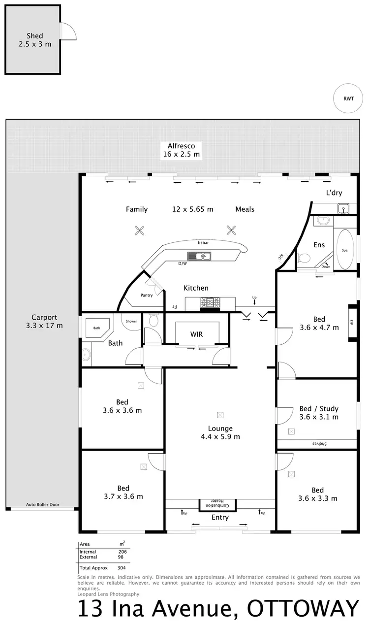 Floorplan of Homely house listing, 13 Ina Avenue, Ottoway SA 5013