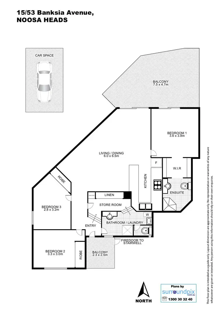 Floorplan of Homely unit listing, 15/53 BANKSIA AVENUE NORTH, Noosa Heads QLD 4567