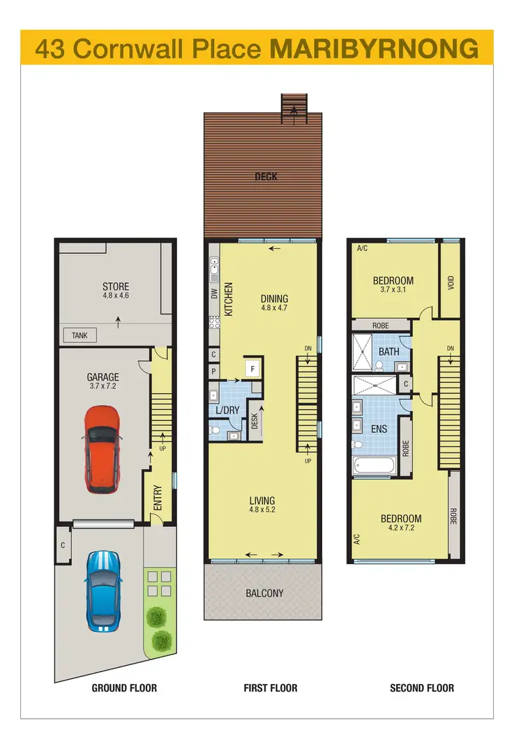 Floorplan of Homely house listing, 43 Cornwall Place, Maribyrnong VIC 3032