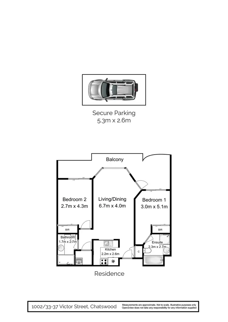 Floorplan of Homely apartment listing, 1002/31-37 Victor St, Chatswood NSW 2067